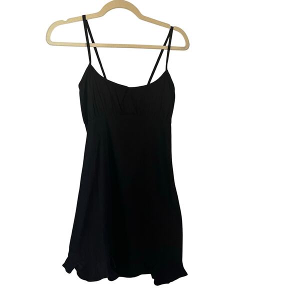 Nasty Gal dress women’s size 6 Black A Line Open Back Mini Slip - Picture 1 of 9